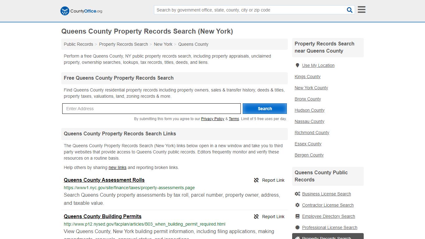 Queens County Property Records Search (New York) - County Office